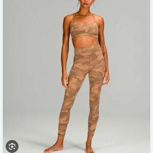 A37- Lululemon Align Leggings Heritage Camo Beige sz 2